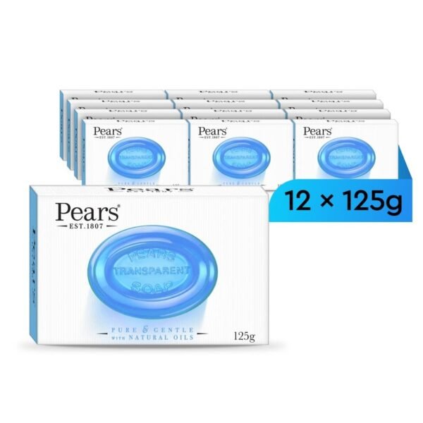 Pears Transparent Soap With GERMISHIELD WITH MINT EXTRACT 125G pack of 12X