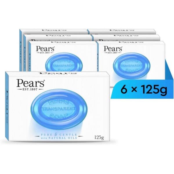 Pears Transparent Soap With GERMISHIELD WITH MINT EXTRACT 125G pack of 6X