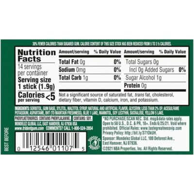 TRIDENT Bubble Gum SPEARMINT 168 PIECES