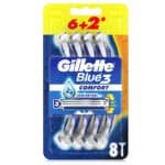 gillette blue3 comfort razor bag 6 + 2