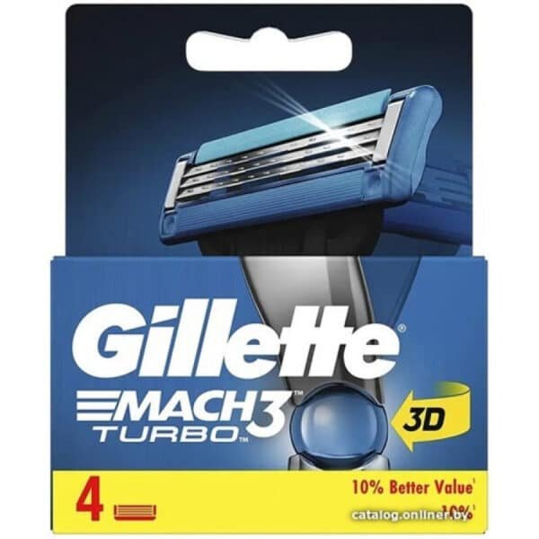 gillette mach3 turbo 3D blade 4's