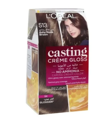 Loreal paris 513 Ashy Nude Brown Casting Creme Gloss No Ammonia
