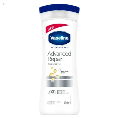 Vaseline Advance Repair Fragrance Free 72H Healthy Body Lotion 400ML