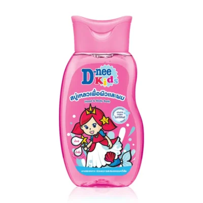 D-Nee Kids Organic Head & Body Bath Berry Cherry Pink 200ml