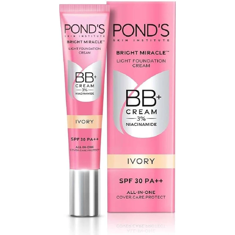 Ponds Bright Miracle Light Foundation Cream BB+ Cream Ivory 9G Ponds Bright Miracle Light Foundation Cream BB+ Cream Ivory 9G