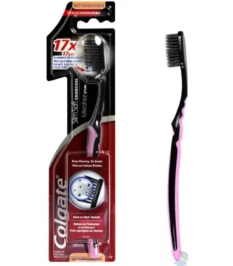 Colgate Tooth Brush SlimSoft Charcoal MikroLnce Soft