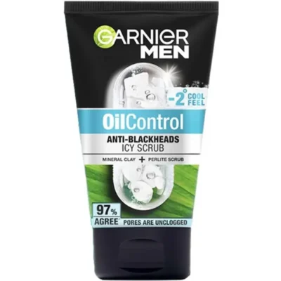 Garnier Men Cool Feel OilControl Icy Scrub 97% Wash 100ML