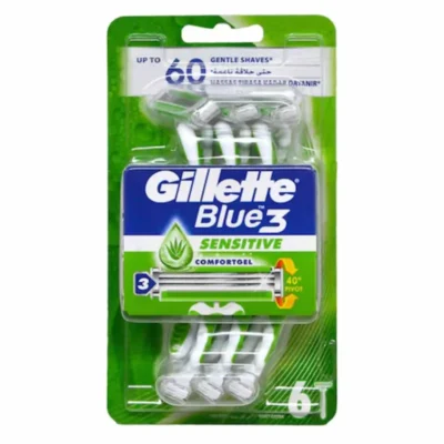 Gillette Blue3 Sensitive Comfortgel Razor 6X Bag