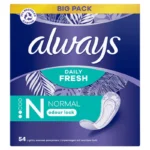 Always Daily Fresh Normal Pantyliners 54-Pack Odour Lock Lightly Scented Daily Protection