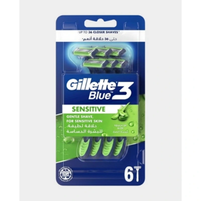 Gillette Blue3 Sensitive Comfortgel Razor 6X Bag Gillette Blue3 Sensitive Comfortgel Razor 6X Bag