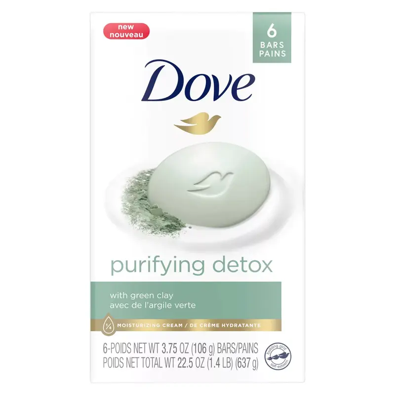 Dove Beauty Bar Purifying Detox Soap Pack-6 Dove Beauty Bar Purifying Detox Soap Pack-6