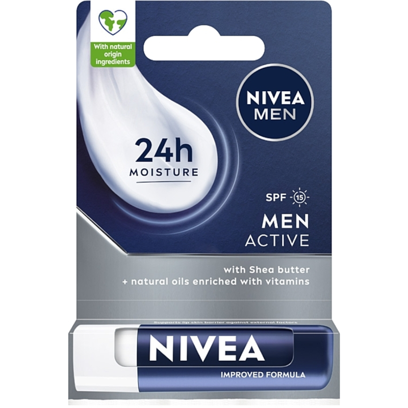 Nivea SPF-15 Men Active lip Balm Stick 4.8g Nivea SPF-15 Men Active lip Balm Stick 4.8g