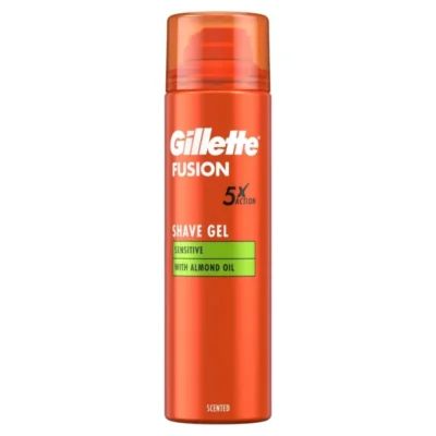 Gillette Fusion Shave Gel Sensitive With Almond Oil 200ML