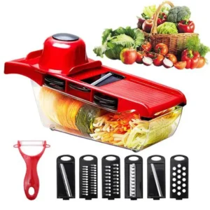 10-in-1-Mandoline-Slicer-Vegetable-Cutter-with-Stainless-Steel-Blade-Manual-Potato-Peeler-Carrot-Cheese-Grater-Dicer-Kitchen-Tool-Pink-with-box