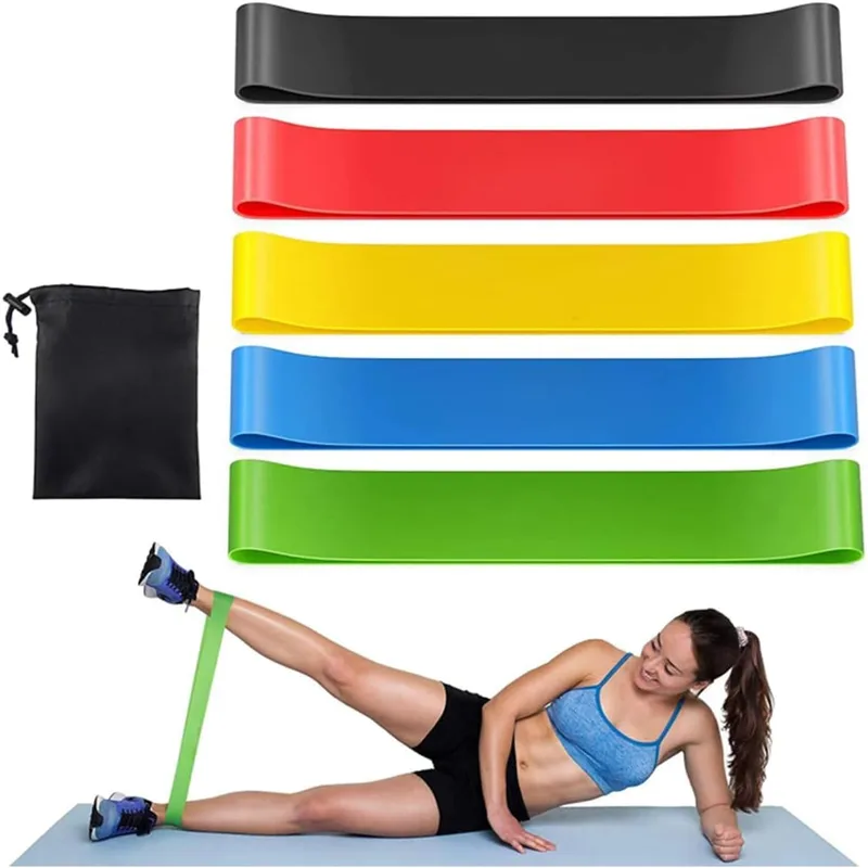 Exercise Resistance Belt, Fitness Bands, Yoga Set of 5 Rubber Latex