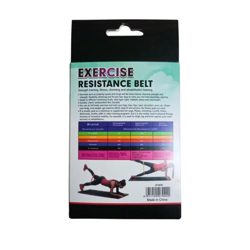 Exercise Resistance Belt, Fitness Bands, Yoga Set of 5 Rubber