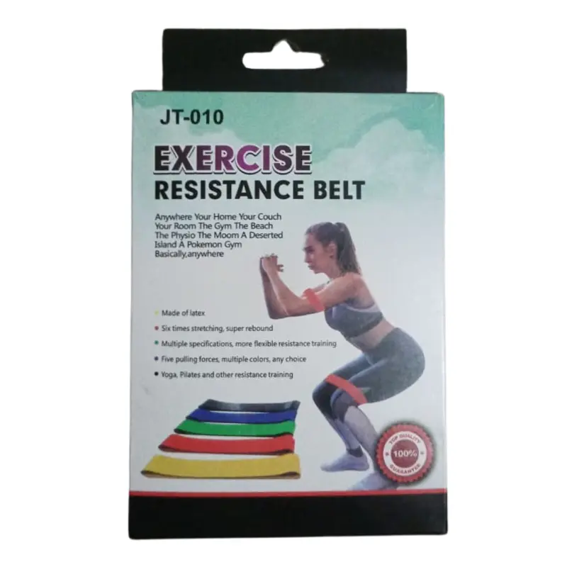 JT-010 Exercise Resistance Belt Set of 5 Rubber