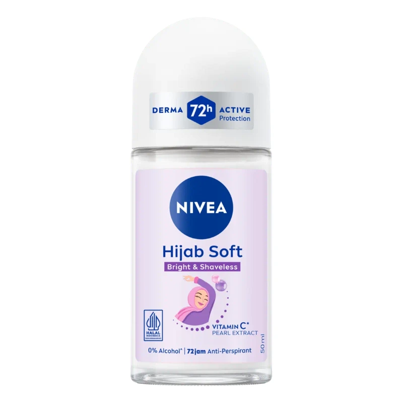 Nivea Hijab Soft Bright And Shaveless Deo Roll ON 50ML Nivea Hijab Soft Bright And Shaveless Deo Roll ON 50ML