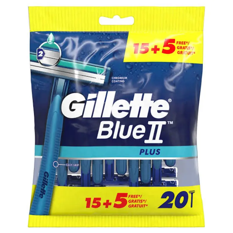 Gillette Blue II Plus Razor 15+5 Pouch Gillette Blue II Plus Razor 15+5 Pouch
