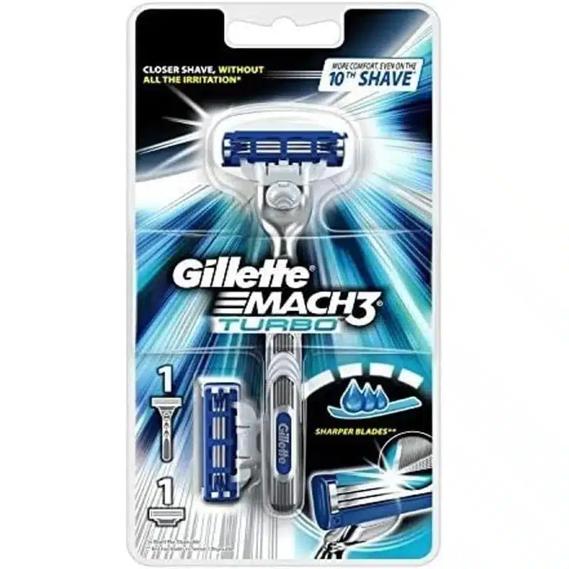 Gillette Mach3 Turbo Shaving Razor 2Up Gillette Mach3 Turbo Shaving Razor 2Up