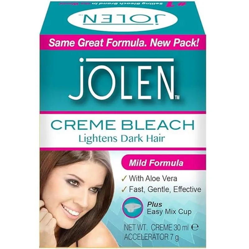 Jolen Creme Bleach Lightens Dark Hair Mild Formula 30ML Jolen Creme Bleach Lightens Dark Hair Mild Formula 30ML